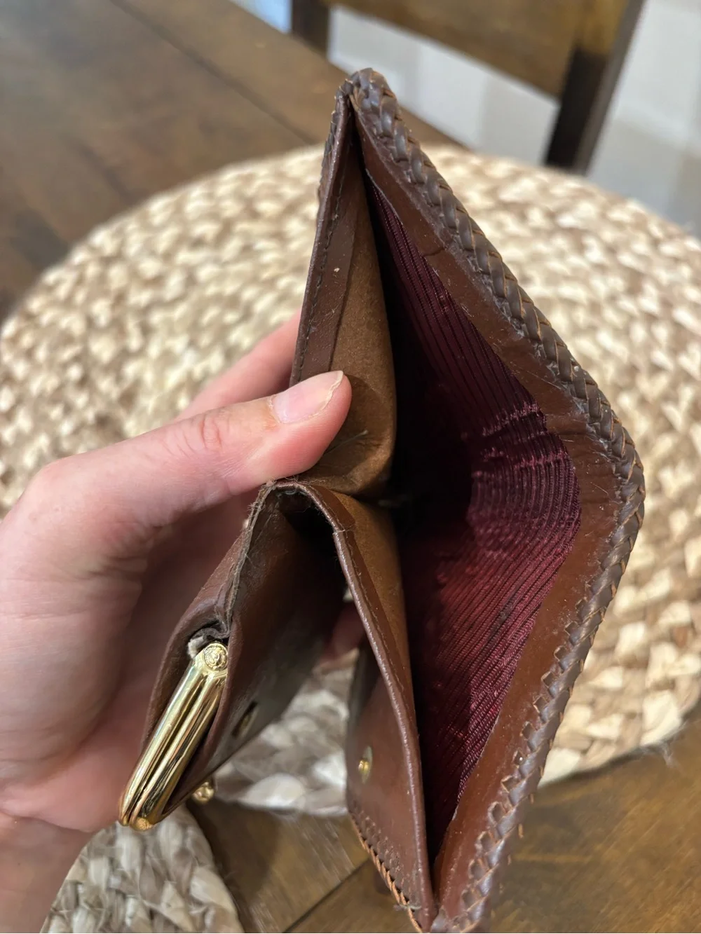 Hand-Tooled Leather Wallet - Tan